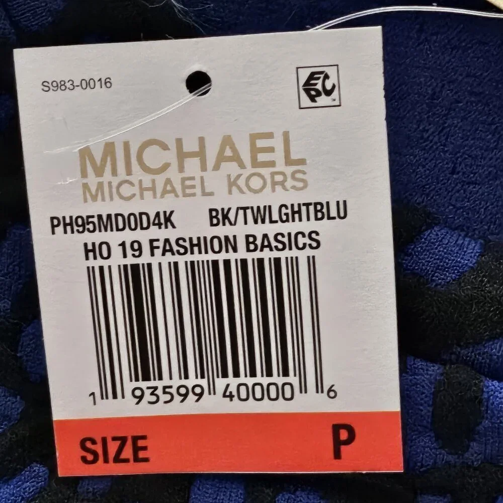 2/$50 Michael Kors Jacquard Cat Print Top Petite NWT